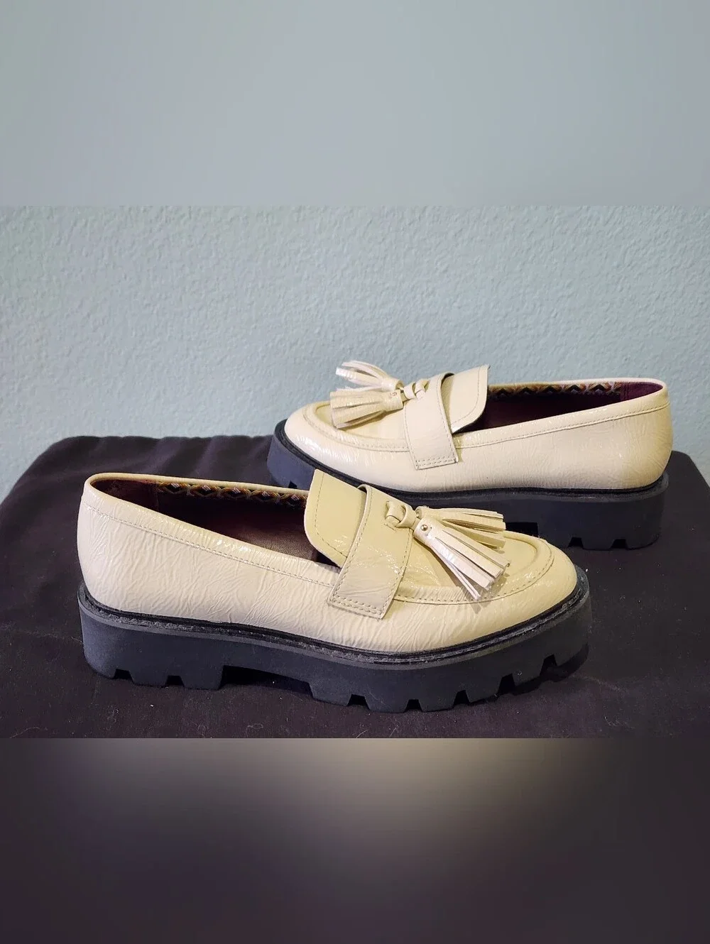 SARTO by Franco Sarto | Balinna Platform Tassel Loafers | Cream | U.S. Size 6.5